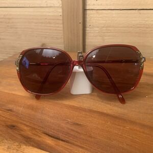 Vintage Woman's‎ Tura MOD 344 Red & Gold 1980's Eyeglasses Frames Only Japan
